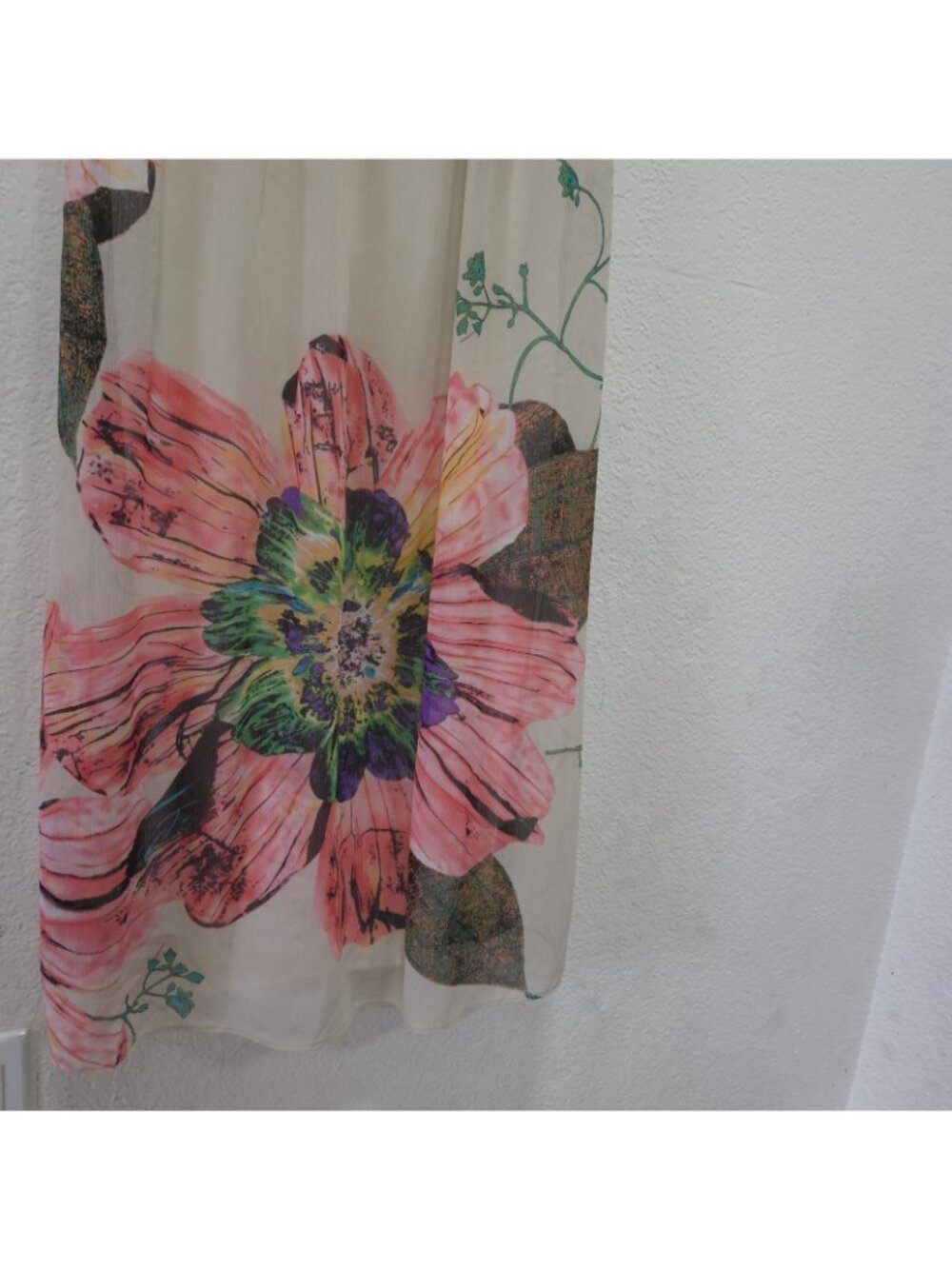 R&M Richards Women Beige Colorful Floral Maxi Elastic Waistband Dress Size 6 - Picture 7 of 15